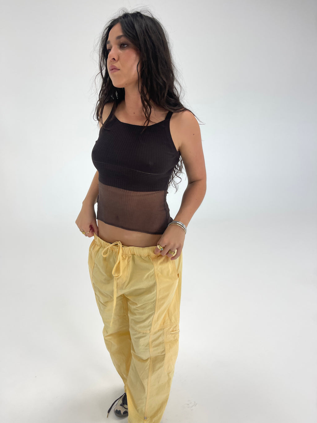 Sheer Panel Tank | Chocolate